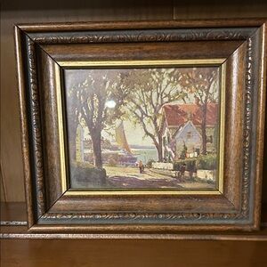 Rustic Brown Framed Landscape Painting